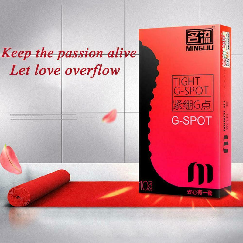 MingLiu Condom 10 Count G-Spot 49mm Ultra Tight Latex Dotted Ultrasensitive Q7C4