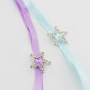 10pcs STAR Rhinestone Diamante BUCKLES RIBBON SLIDERS Wedding Embellishments