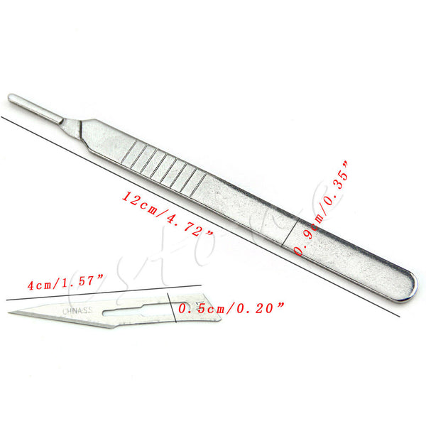 1 Scalpel Handle # 3 +10 Sterilized Carbon Steel Blades # 11 Craft/Hobby/Carving