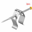 2PCS/set Stainless Steel BBQ Thermometer Probe Clip Holder Kitchen Accessori Gw