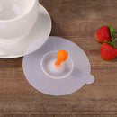 Silicone Cup Cover Cute Small Bean Sprout Heat Resistant Cups Lid (Orange) A