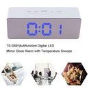 Multifunction Digital Mirror LED Mirror Clock Alarm with Temperature Snooze