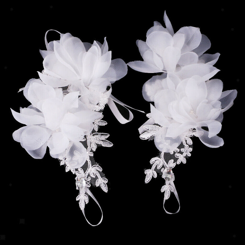 Wedding Fingerless Lace Flower Rhinestone Evening Party Women Bridal Gloves