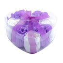 9Pcs Scented Rose Flower Petal Bath Body Soap Wedding Party Gift(Purple+Whi