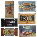 Rustic Metal Tin Sign Plaque Wall Artwork Poster Home Cafe Art Decor -I WINE