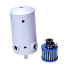 1X(0.5L Engine Oil Catch Tank Can Reservoir Universal Aluminum+Breather Fil