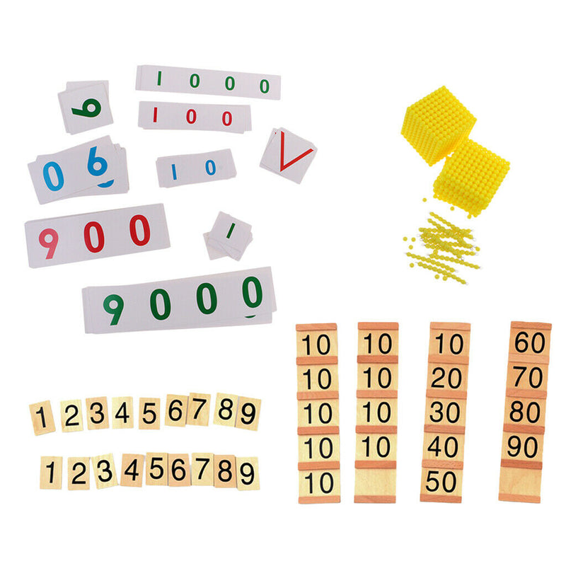 Montessori Mathematics Leanring Educational Toys Funny Set- Number Boards + Bank