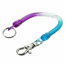 Lobster Hook Purple Blue Spring Stretchy Coil Keyring Keychain Strap Rope C P1Y3
