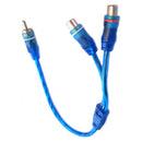1 RCA Male To 2 Female Splitter Stereo Audio Y Adapter Cable Wire Plug Connector