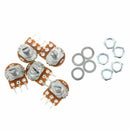 B10K 10K Ohm Adjustment Single Linear Rotary Taper Potentiometer 5 Pcs