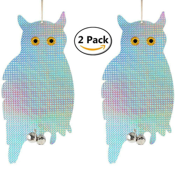 Bird Repellent Reflective Scare Discs Set of 8 Pieces, Hanging Owl Decor