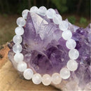 8mm Natural Selenite Handmade Mala Bracelet Spirituality Chakras Cuff Pray AU