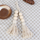 2Pcs Tassle Farmhouse Beads Natural Wood Bead Garland Rustic Wedding Ornament Gw