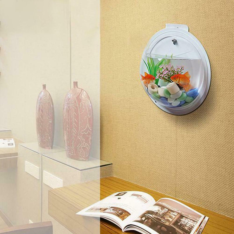 Plant Vase Tank Aquarium J9VV Clear Fish Wall Hanging Pot Acrylic Flower Cover