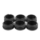 6Pcs Plastic Blanking End Cap Pipe Tube Insert Plug Cover 40mm Black M5M3
