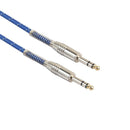 Nylon Braided 6.35mm 1/4 TRS Male Cable Patch Connector for Guitar Bass 5m