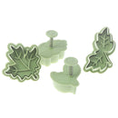 4PCS/Set Cookie Cutters Moulds Leaf Shape Plastic Baking Mould Cookie Cut Gw