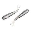 2pcs New Soft 2.2g 75mm Tiddler Bait Fluke Fishing Saltwater Lure Tackle Treble