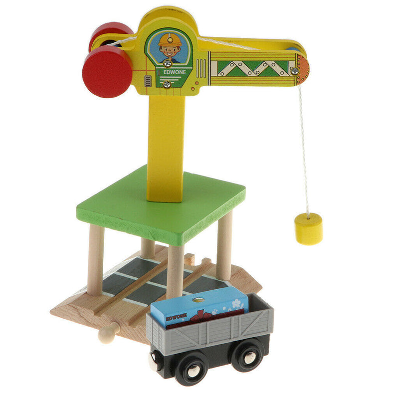 Preschool Train Puzzles, Wooden Train Track Accessories, Track Crane Freight Car