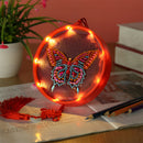 Shiny Butterfly 5D Diamond Painting LED Light Full Drill F. Home Decor w/ Tassel