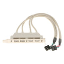 USB 2.0 Rear Panel Cable Header Motherboard to External 4 Port USB Bracket Cord