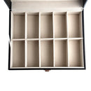 Watch Display Case Jewelry Collection Storage Organizer PU Box 10 Grid