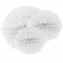 30pcs paper flower pompom ball hanging wedding party decor 8/10/14 inch whi A8C5