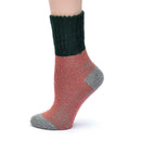 5 Pairs Women Rabbit Wool Socks Splicing Color Winter Thick Mid-calf Socks
