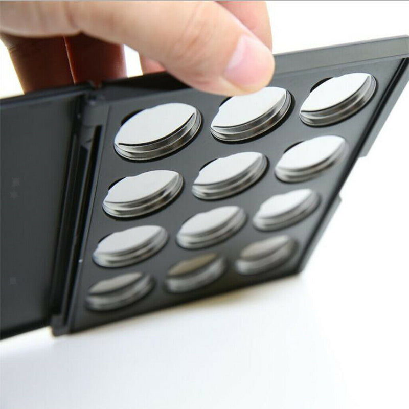 12 Grids Eyeshadow Blush Lipstick Palette  Foundation Case with Pans