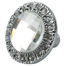 1pcs Crystal Glass Clear Round Pull Handle Glittering Rhinestone Knob for C