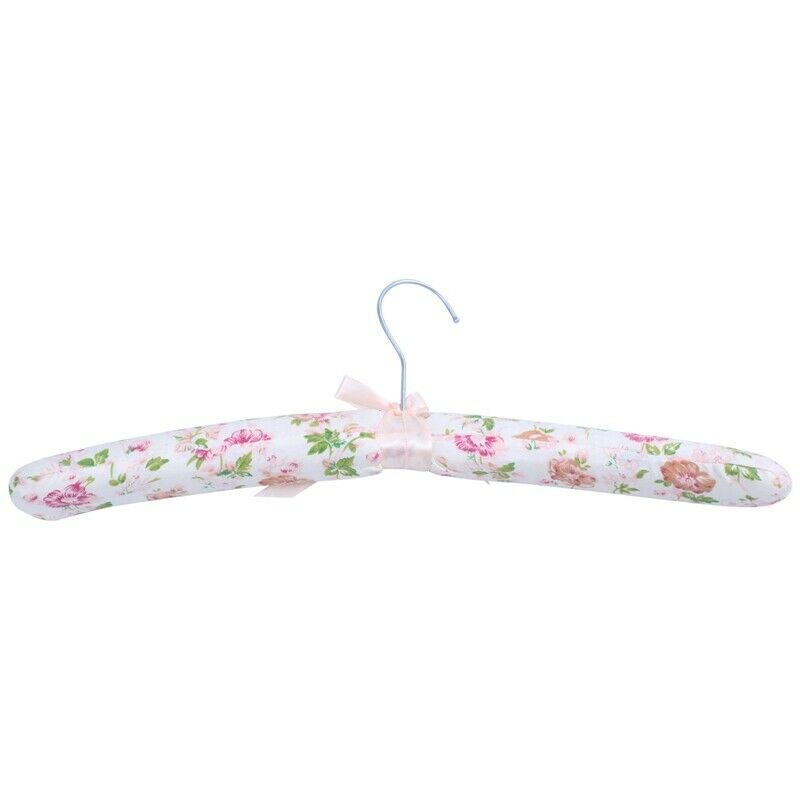 1 Set (5 pcs) Pastoral Floral Print Cotton Padded Cloth Hanger T4D8