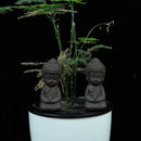 Black Pottery Handcraft Kongfu Tea Pet Decor Buddha Monk Home Decor Craft