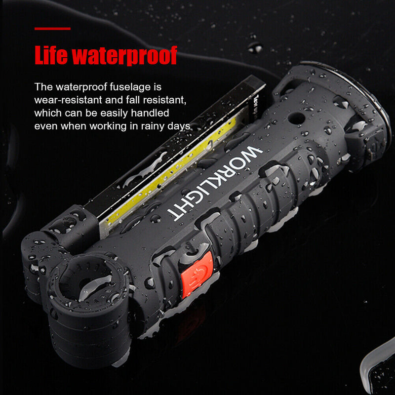LED COB Work Light Portable 5 Mode Folding Emergency Flashlight with Magnet