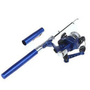 Portable 5.1:1 Pocket Pen Shape Aluminum Alloy Fishing Rod Pole + Reel Kit