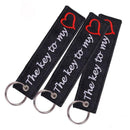 Embroidery Motorcycle Key Tag The Key to My Heart Key Chain Gift New E0R1 N B0B0