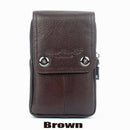 New Portable Soft Leather Belt Purse Bag With Zip Pockets and Phone Pocket for