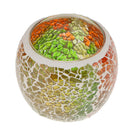 Wedding Party Mosaic Amber Glass Candle Holder Tea Light Candelabra Bowl