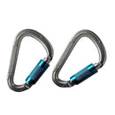 2pcs Carabiner Aluminum Screw Locking Spring Clip Hook Outdoor D Shaped Buckle