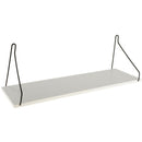 Solid Wooden Wall Shelf Iron Partition Board Sundries Storage Rack White-L