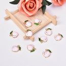 10PCS Fruit Peach Enamel Alloy Charms Pendant DIY Craft Jewelry Findings G BX