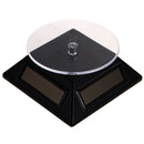 Mini 4 Panels Solar Powered Turn Table Rotary Jewelry Display Stand Black