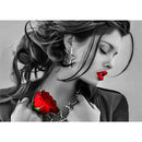 5D DIY Full Drill Diamond Painting Flower Women Cross Stitch Embroidery