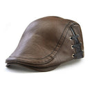 Jamont Light Coffee Winter Autumn Artificial Pu Leather Beret Hats Unisex M