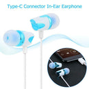 Type-C Connector In-Ear Earphone Deep Bass Wired Volume Control Earbuds w/Mic