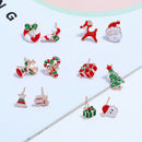 Christmas Stud Earrings Set Santa Elk Christmas Tree 6 Pairs / Set Earrings