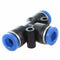 5 Pcs 6mm to 6mm T Style One Touch Fittings Push in Quick Connectors J9E4