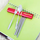 3 PCS Camping Cutlery with Fork, Spoon and Chopsticks, Stainless Steel B5K8
