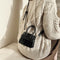 Retro Leather Women Shoulder Tote Bags Solid Mini Crossbody Handbag (Black)