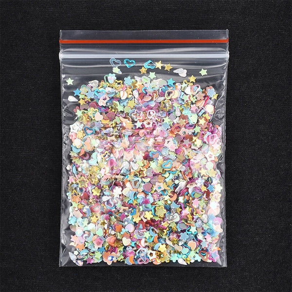 5000pcs Nail Art DIY Glitter Heart Flower Star Sequins Stickers Decals Supply