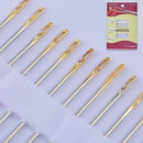 12Pcs Self-Threading Sewing Needles - ASSORTED SIZES - EASY THREAD - Big Eye AU